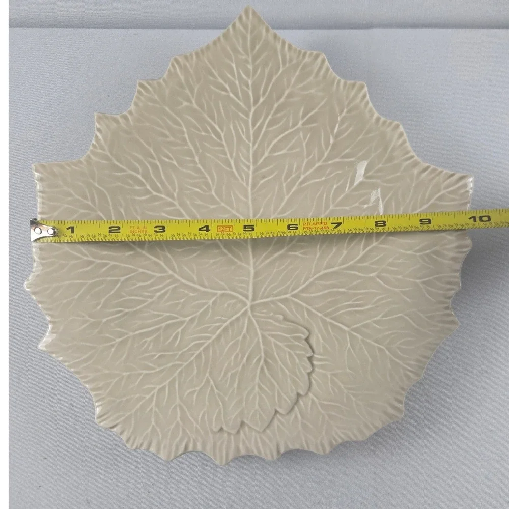 Williams Sonoma Italy Ceramic Decorative Leaf Plate Fall Decor Botanical Decor